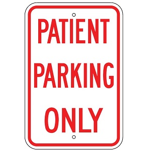 Aluminum Patient Parking Only Sign